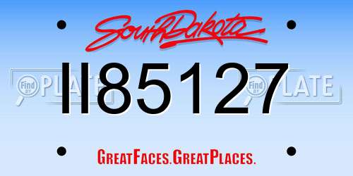 II85127 South Dakota License Plate