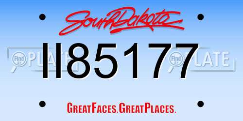 II85177 South Dakota License Plate