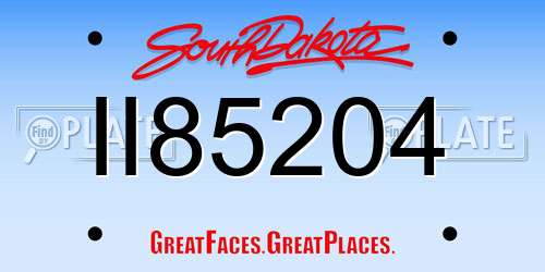 II85204 South Dakota License Plate