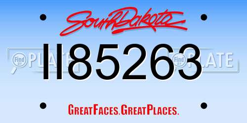 II85263 South Dakota License Plate