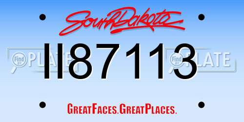 II87113 South Dakota License Plate