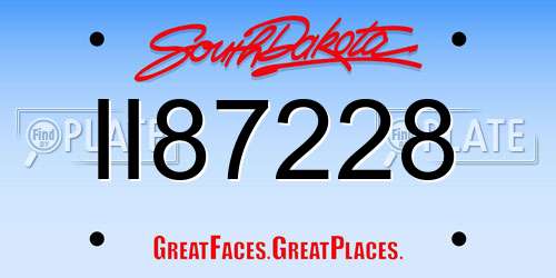 II87228 South Dakota License Plate