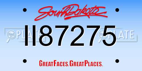 II87275 South Dakota License Plate