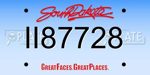II87728 South Dakota License Plate