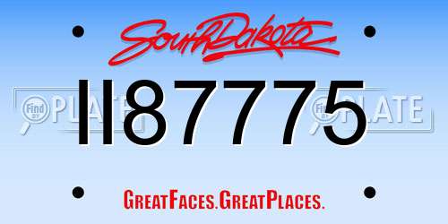 II87775 South Dakota License Plate