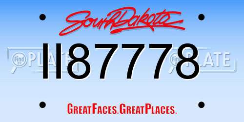 II87778 South Dakota License Plate
