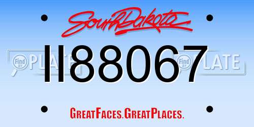 II88067 South Dakota License Plate
