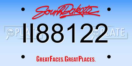 II88122 South Dakota License Plate