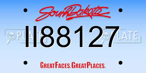 II88127 South Dakota License Plate