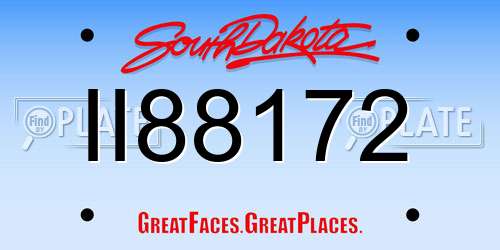II88172 South Dakota License Plate