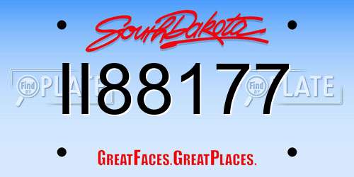 II88177 South Dakota License Plate