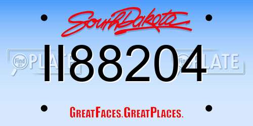 II88204 South Dakota License Plate