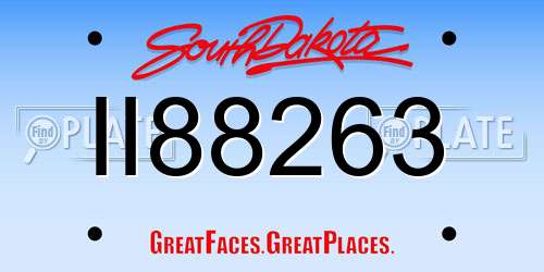 II88263 South Dakota License Plate