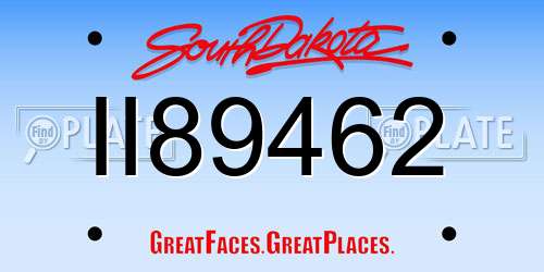 II89462 South Dakota License Plate