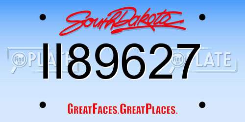 II89627 South Dakota License Plate