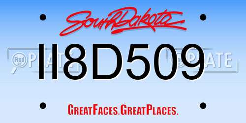 II8D509 South Dakota License Plate