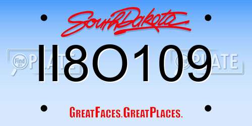 II8O109 South Dakota License Plate