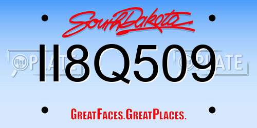 II8Q509 South Dakota License Plate