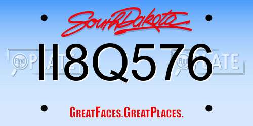 II8Q576 South Dakota License Plate