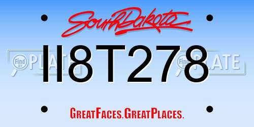 II8T278 South Dakota License Plate