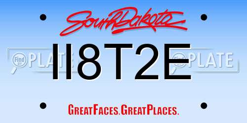 II8T2E South Dakota License Plate