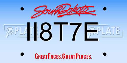 II8T7E South Dakota License Plate