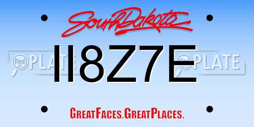 II8Z7E South Dakota License Plate