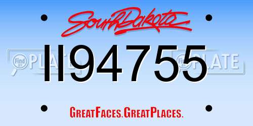 II94755 South Dakota License Plate