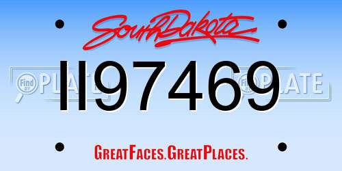 II97469 South Dakota License Plate