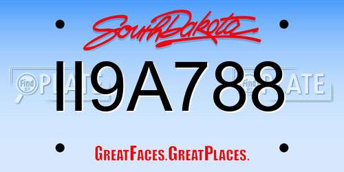 II9A788 South Dakota License Plate
