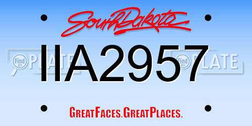 IIA2957 South Dakota License Plate