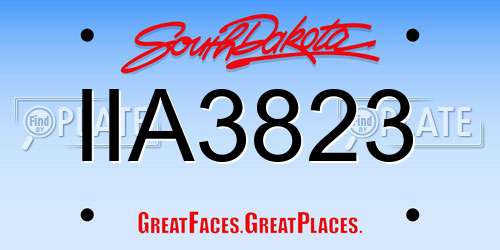 IIA3823 South Dakota License Plate