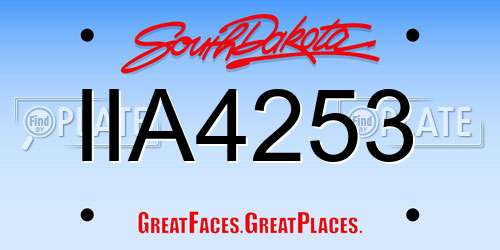 IIA4253 South Dakota License Plate