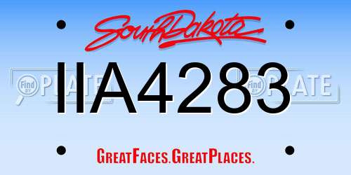 IIA4283 South Dakota License Plate