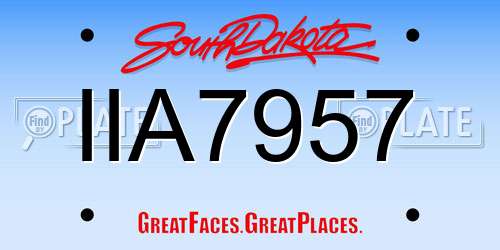IIA7957 South Dakota License Plate