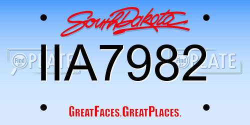 IIA7982 South Dakota License Plate