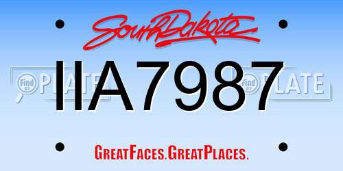 IIA7987 South Dakota License Plate