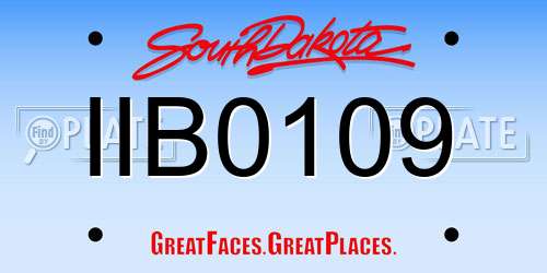 IIB0109 South Dakota License Plate