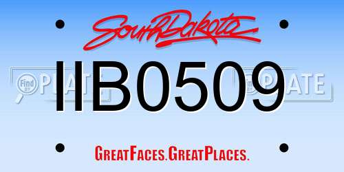 IIB0509 South Dakota License Plate
