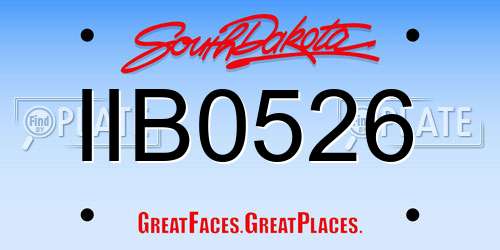 IIB0526 South Dakota License Plate