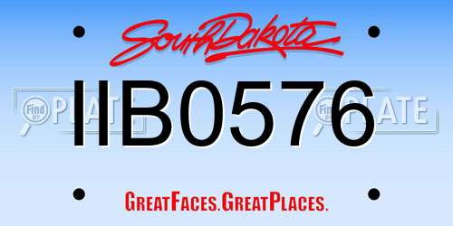 IIB0576 South Dakota License Plate