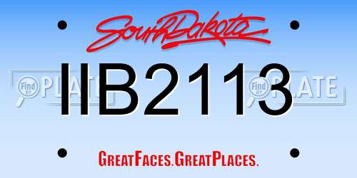 IIB2113 South Dakota License Plate