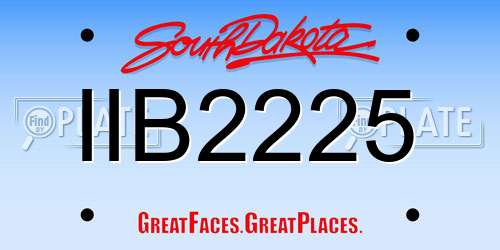 IIB2225 South Dakota License Plate