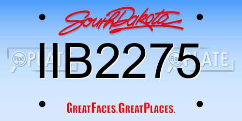 IIB2275 South Dakota License Plate