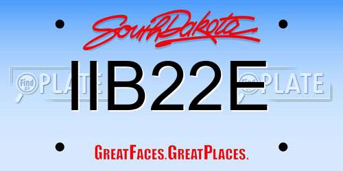 IIB22E South Dakota License Plate