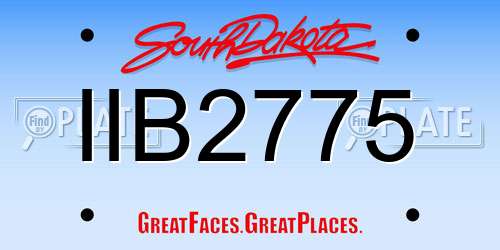 IIB2775 South Dakota License Plate