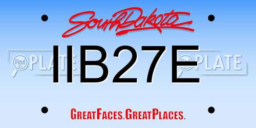 IIB27E South Dakota License Plate