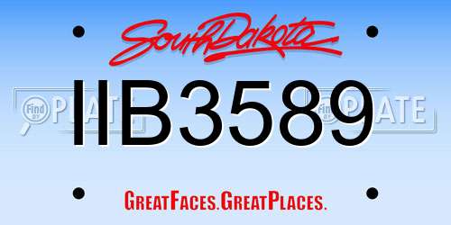 IIB3589 South Dakota License Plate