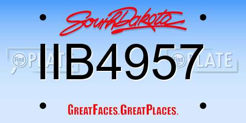 IIB4957 South Dakota License Plate