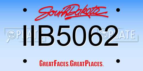 IIB5062 South Dakota License Plate